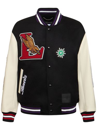 Veste Varsity En Laine Avec Manches En Cuir - LANVIN - Modalova