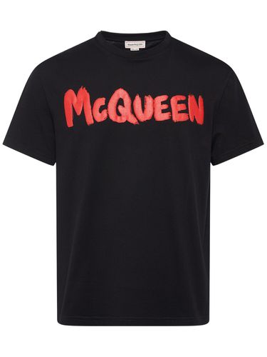 T-shirt En Coton Imprimé Graffiti - ALEXANDER MCQUEEN - Modalova