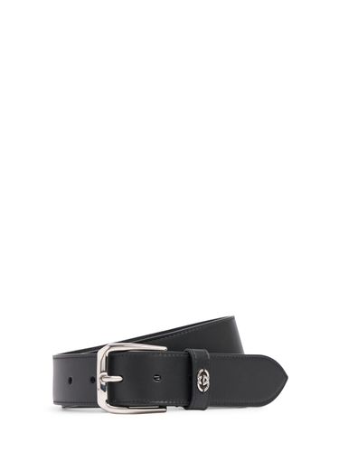 Ceinture En Cuir Avec Boucle Carrée 3,5 Cm - GUCCI - Modalova