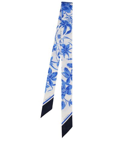 Foulard Fin En Soie Imprimé Floral - GUCCI - Modalova