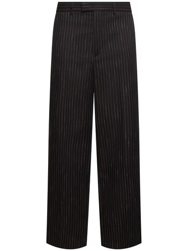 Pantalon En Laine À Fines Rayures - MSGM - Modalova