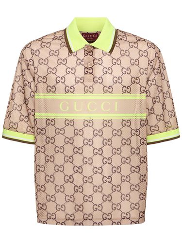 Polo En Mesh Et Tissu Technique À Logo - GUCCI - Modalova