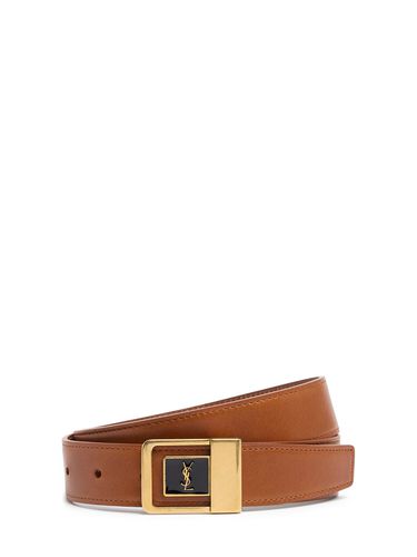 Ceinture En Cuir Boucle La 66 30 Mm - SAINT LAURENT - Modalova