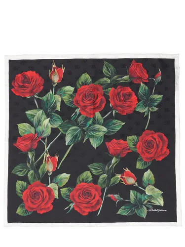 Foulard En Soie Jacquard Imprimé - DOLCE & GABBANA - Modalova