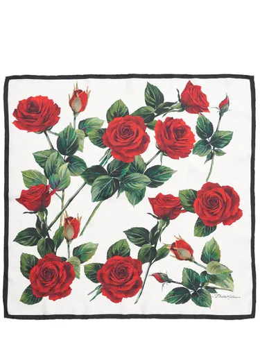 Foulard En Soie Jacquard Imprimé - DOLCE & GABBANA - Modalova