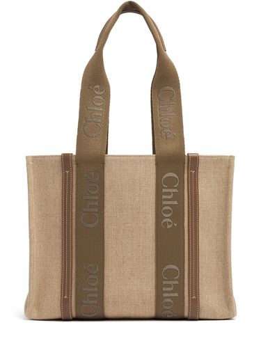 Sac Cabas En Lin Woody - CHLOÉ - Modalova