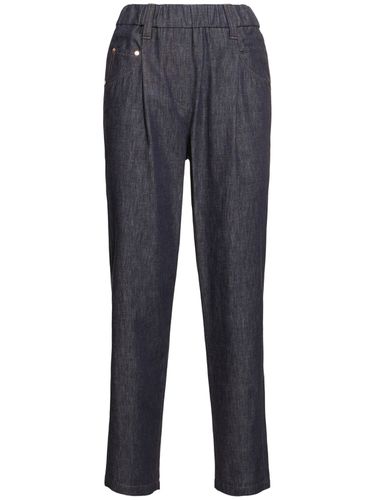 Pantalon Droit En Denim À Taille Élastique - BRUNELLO CUCINELLI - Modalova