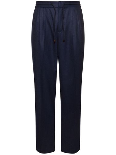 Pantalon Droit En Flanelle De Laine - BRUNELLO CUCINELLI - Modalova