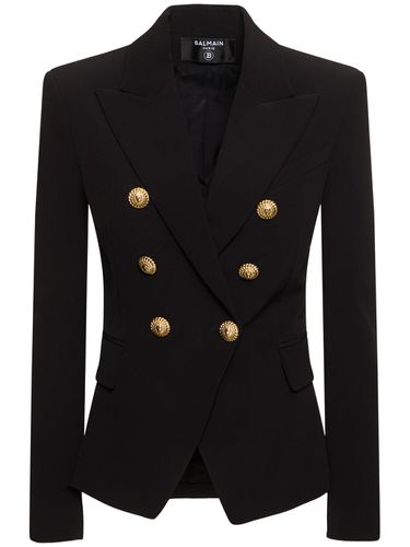 Veste En Crêpe De Viscose À Revers Amples - BALMAIN - Modalova