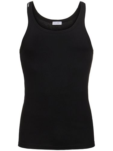 Débardeur En Jersey De Coton Nervuré - DOLCE & GABBANA - Modalova