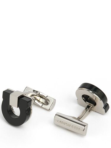 Boutons De Manchette En Onyx Gancio - FERRAGAMO - Modalova