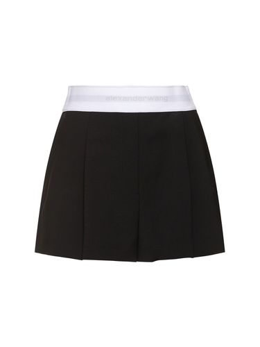 Short Taille Haute En Laine Plissée - ALEXANDER WANG - Modalova