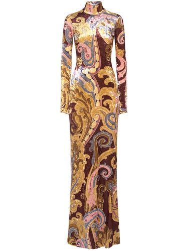 Robe Longue En Velours Imprimé - ETRO - Modalova