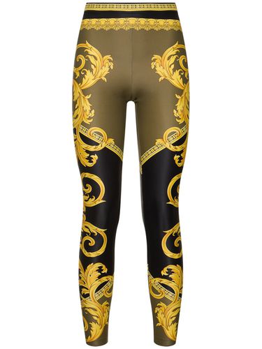 Legging En Lycra Imprimé Baroque - VERSACE - Modalova