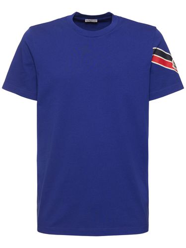 T-shirt En Coton Imprimé Tricolore - MONCLER - Modalova