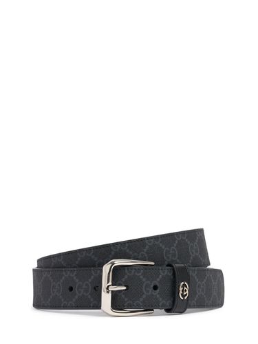 Ceinture En Coton Mélangé Gg Supreme 3,5 Cm - GUCCI - Modalova