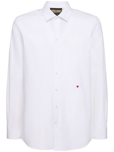 Chemise Avec Cœur Brodé - MOSCHINO - Modalova