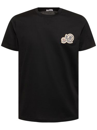 T-shirt En Coton À Double Logo - MONCLER - Modalova