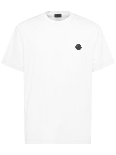 T-shirt En Coton Légère Avec Patch Logo - MONCLER - Modalova