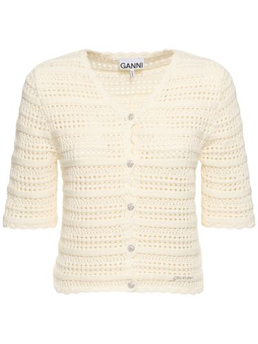 Cardigan En Pointelle De Coton - GANNI - Modalova