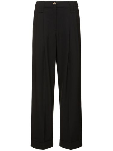 Pantalon Loose Taille Mi-haute Drapé - GANNI - Modalova