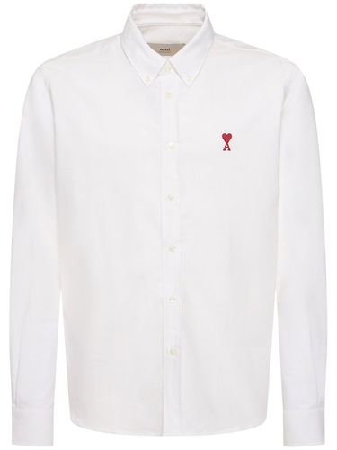 Chemise En Coton À Logo Oxford - AMI PARIS - Modalova