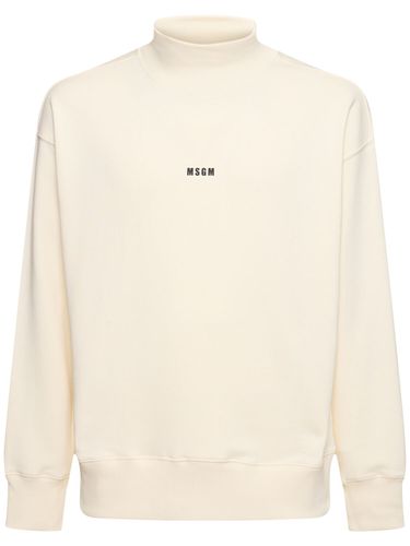 Sweat-shirt Col Roulé À Imprimé Logo - MSGM - Modalova