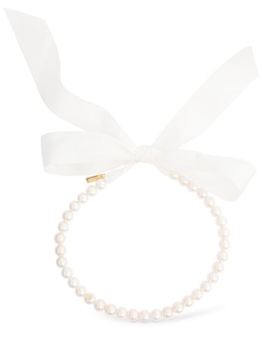 Collier En Fausses Perles Avec Nœud - MOSCHINO - Modalova