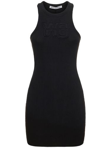 Robe Courte En Jersey De Coton Côtelé - ALEXANDER WANG - Modalova