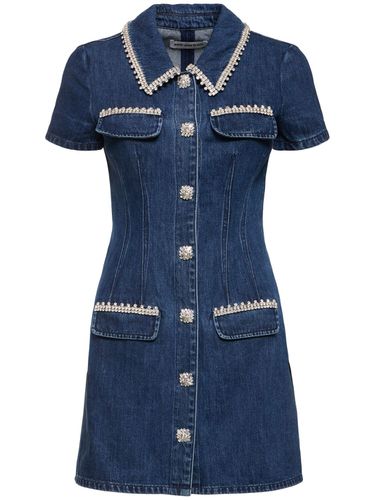 Robe Courte En Denim - SELF-PORTRAIT - Modalova