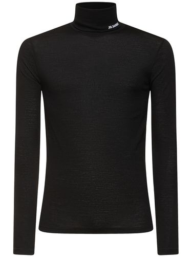 T-shirt En Jersey De Laine À Col Roulé - JIL SANDER - Modalova