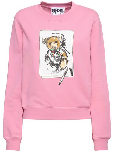 Sweat-shirt En Jersey De Coton Imprimé - MOSCHINO - Modalova