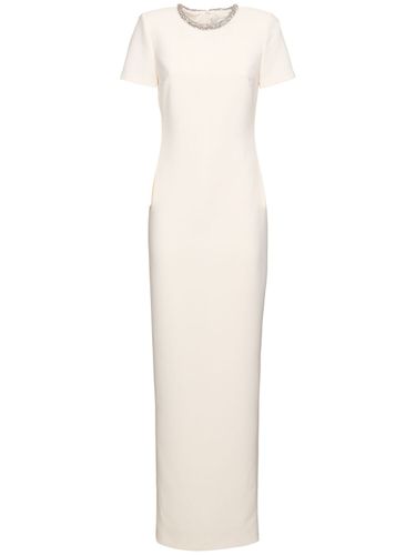 Robe Longue En Crêpe À Manches Courtes - ROLAND MOURET - Modalova