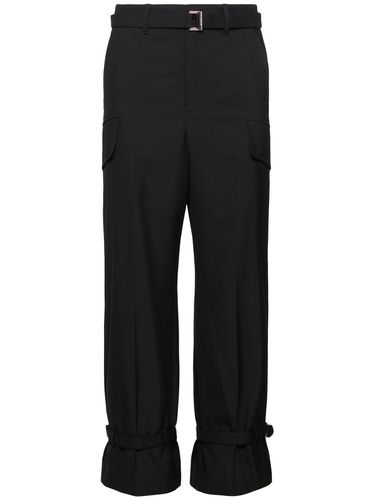 Pantalon Cargo En Laine Mélangée - SACAI - Modalova