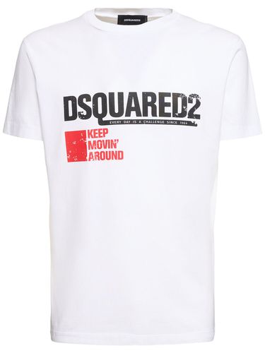 T-shirt En Jersey De Coton À Logo - DSQUARED2 - Modalova