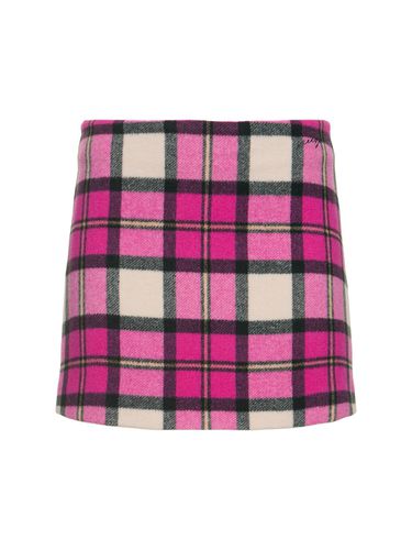 Jupe Courte En Laine Mélangée Tartan - MSGM - Modalova