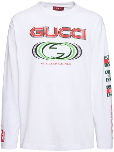 T-shirt En Jersey De Coton Épais À Logo - GUCCI - Modalova