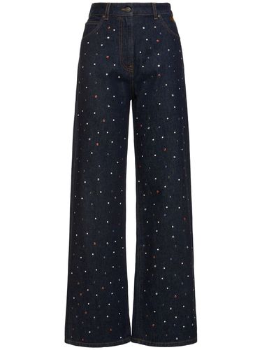 Jean Ample En Denim Embelli Taille Basse - MSGM - Modalova