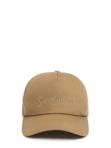 Casquette En Coton Saint Laurent - SAINT LAURENT - Modalova