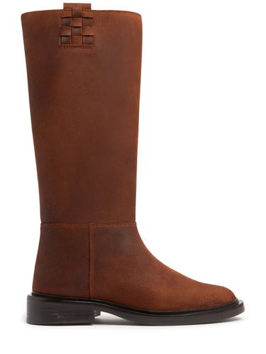 Bottes Hautes En Cuir Ciré Anella 20 Mm - HEREU - Modalova