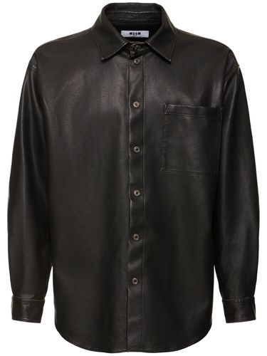 Chemise En Matière Synthétique Hammered - MSGM - Modalova