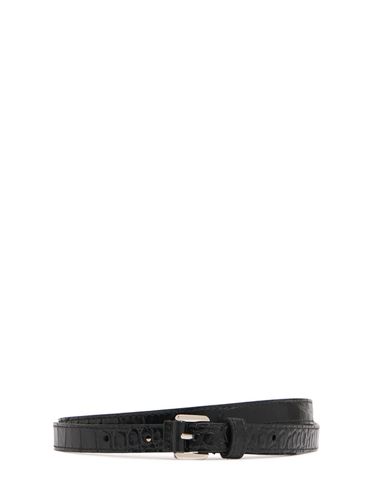 Ceinture En Cuir Embossé Croco Brillant Carolyn - MICHAEL KORS COLLECTION - Modalova