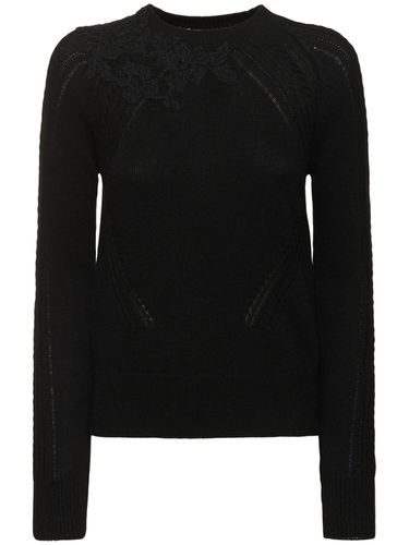 Pull-over Col Rond En Maille Brodée - ERMANNO SCERVINO - Modalova