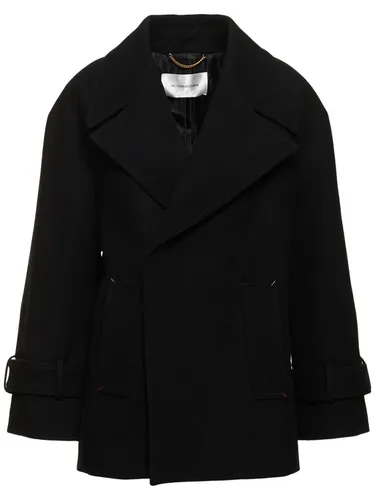 Manteau Court Oversize En Laine Mélangée Melton - VICTORIA BECKHAM - Modalova