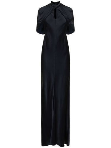 Robe Longue En Satin À Manches Courtes - ALBERTA FERRETTI - Modalova