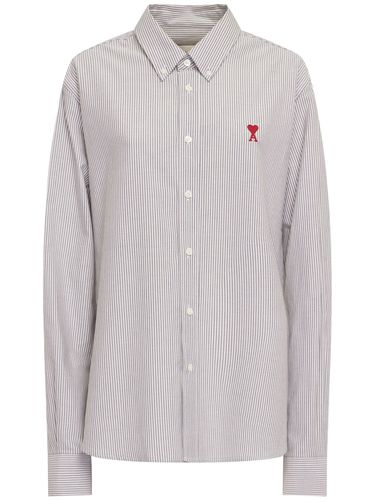 Chemise En Coton Oxford À Rayures Adc - AMI PARIS - Modalova