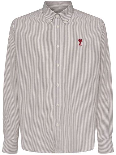 Chemise En Coton À Logo Oxford - AMI PARIS - Modalova