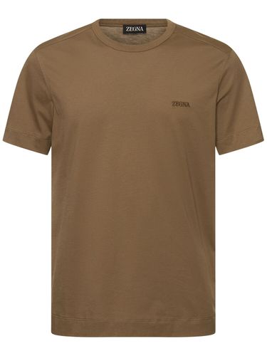 T-shirt Regular En Jersey De Coton Pur - ZEGNA - Modalova