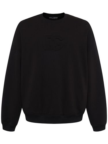 Sweat-shirt En Jersey À Logo Embossé - DOLCE & GABBANA - Modalova