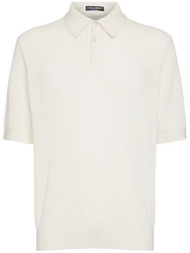 Polo En Maille De Coton À Manches Courtes - DOLCE & GABBANA - Modalova